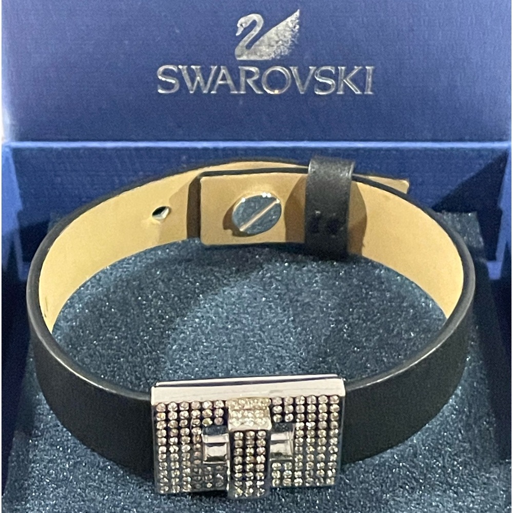Swarovski Crystal/Leather Buckle Bracelet